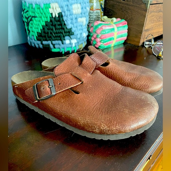 Birkenstock Papillio Boston Brown Leather Clogs, Women’s 6, Men’s 4. - Picture 1 of 4